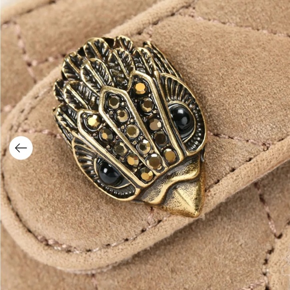 Kurt Geiger London Orson Tan Suede Quilted Shearling Dad Slingback Sandal NWT - Picture 2 of 15